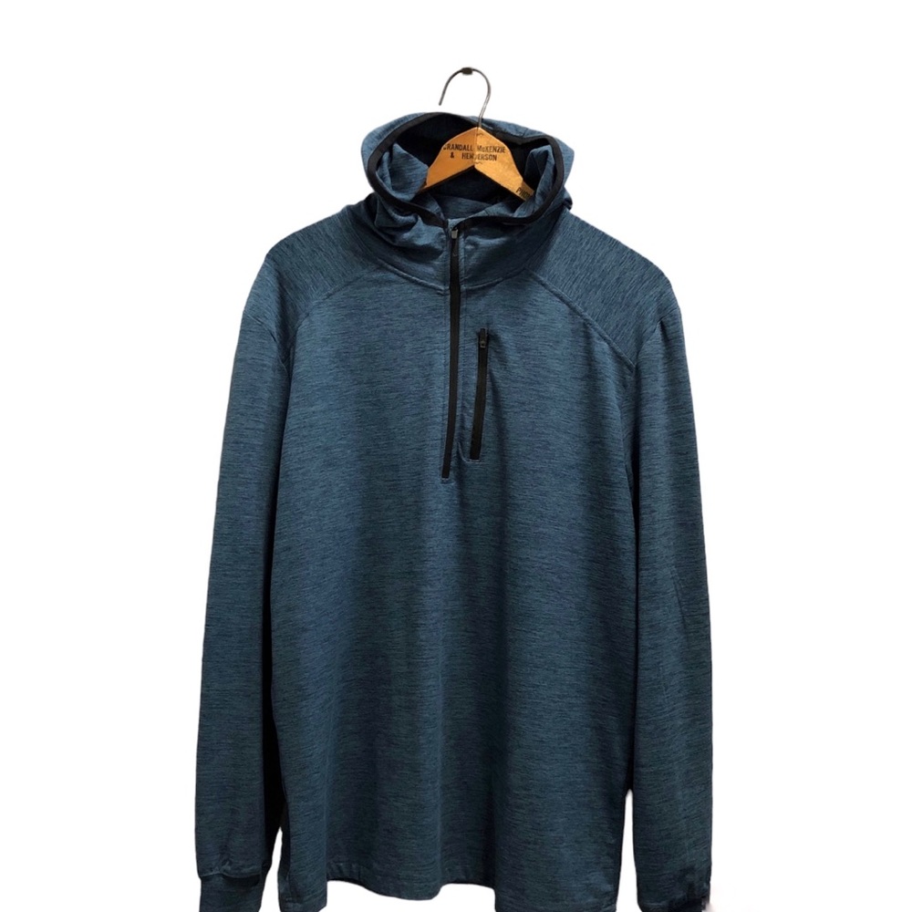 Mens Jack Nicklaus Golf Pullover with Hood, StayDri, Sz Med, Denim Blue